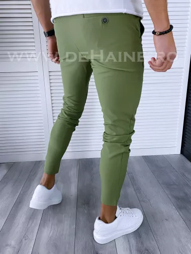 Pantaloni barbati casual regular fit verde B1734 I17-3